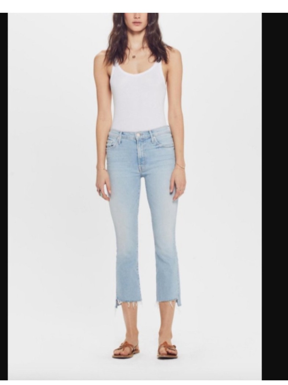 NWT Mother Insider Crop Step Fray Jeans 26 Fresh Catch High Rise Raw Hem